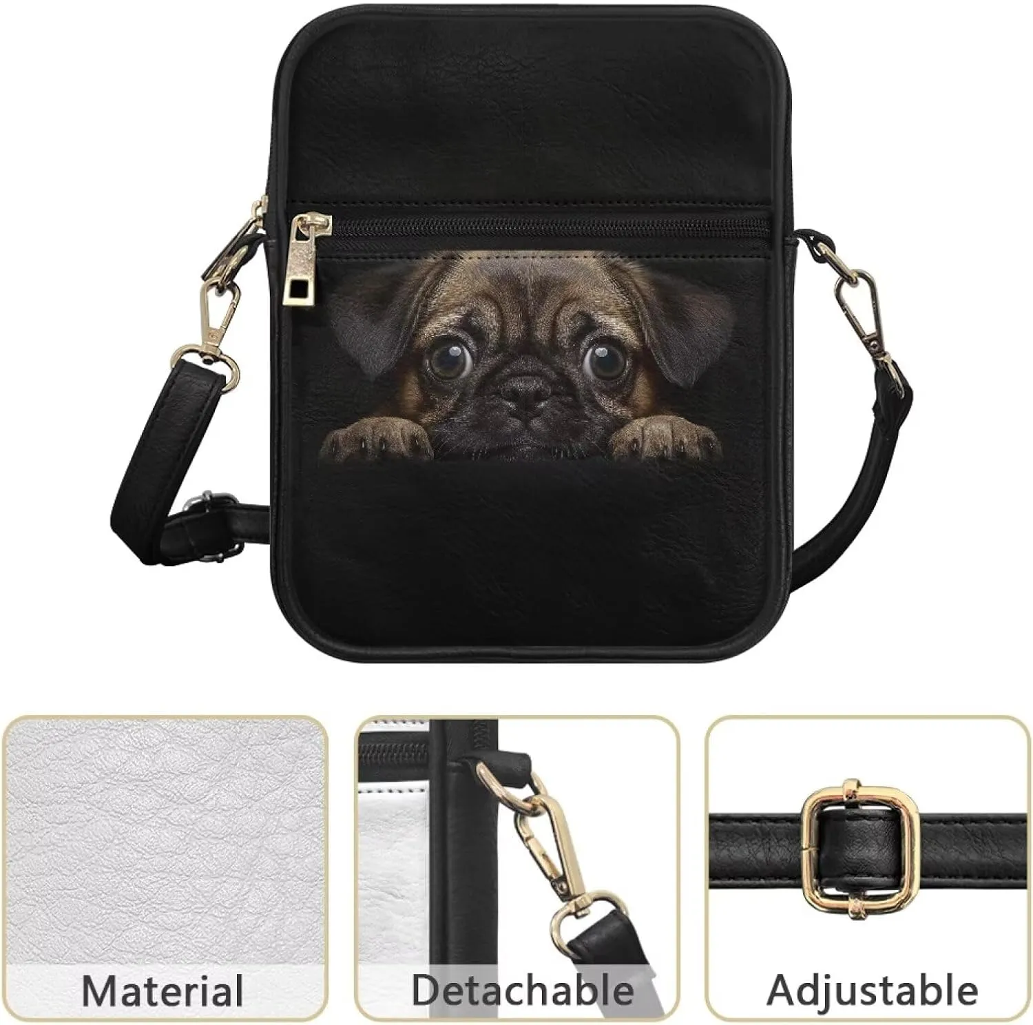 HUGS IDEA Messenger Bag for Women Crossbody Cell Phone Purse Lightweight Shoulder Bag
