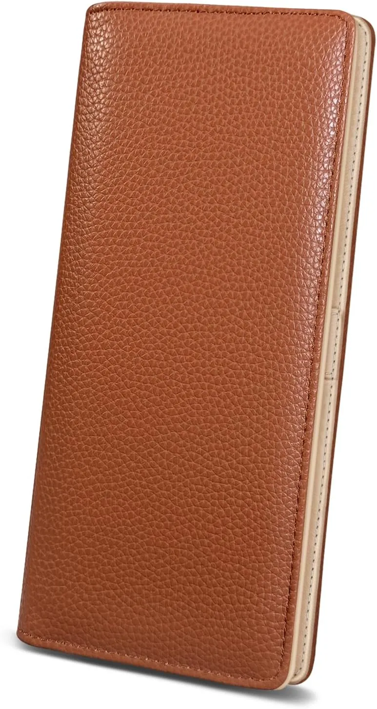 Immaturus Womens Wallet, Brown Slim Thin RFID Blocking Card Wallets, Bifold PU Leather Credit Card Holder Organizer, Cute Cash Clutch Long Billfold with Zipper Coin Pocket Ladies Girls Gift