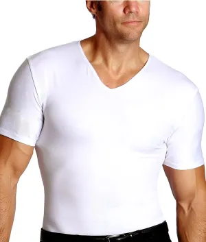 Insta Slim - Made in USA - Mens Slimming Compression Body Shaper V-Neck for Back Support, Gynecomastia & Hernias
