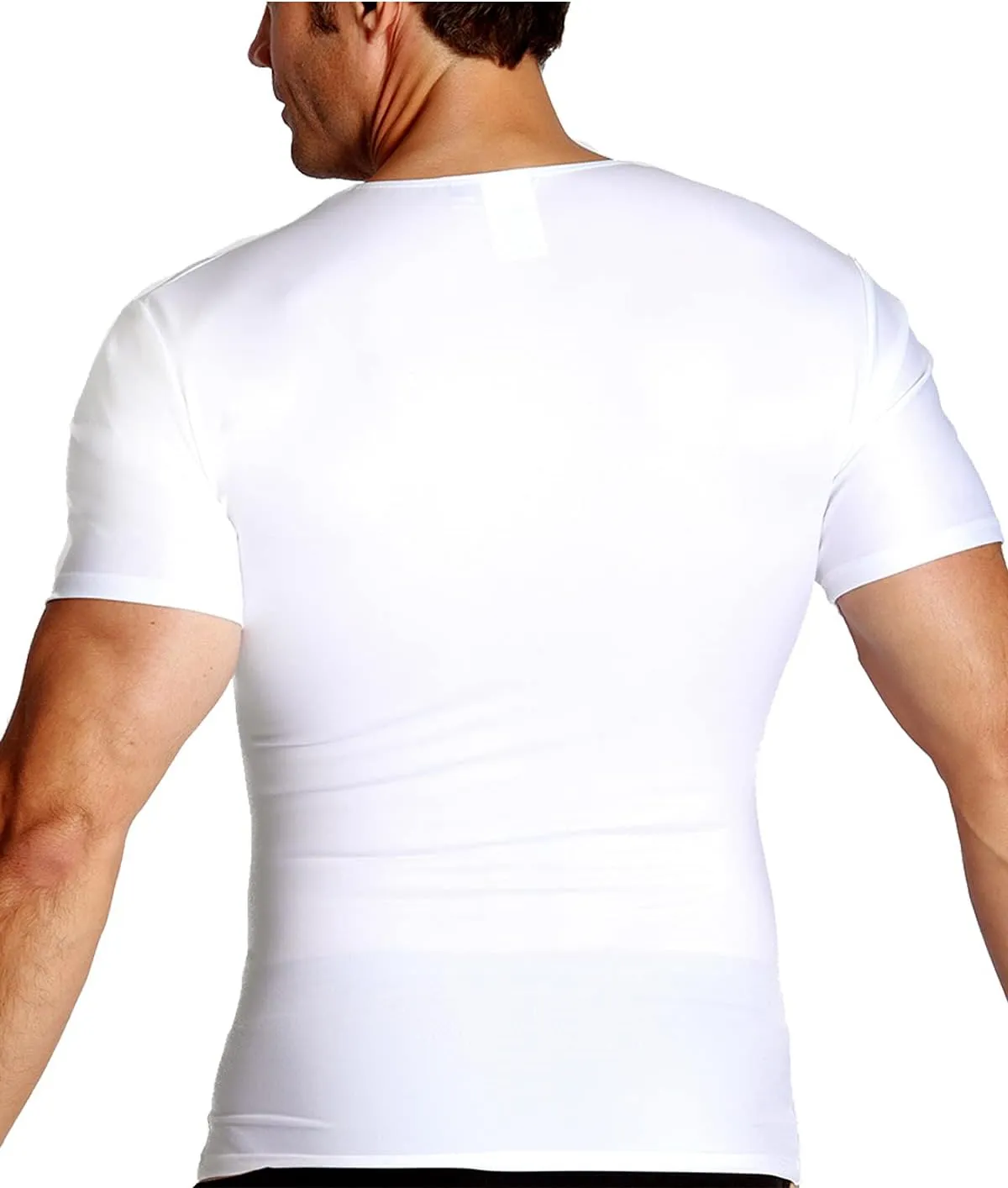 Insta Slim - Made in USA - Mens Slimming Compression Body Shaper V-Neck for Back Support, Gynecomastia & Hernias