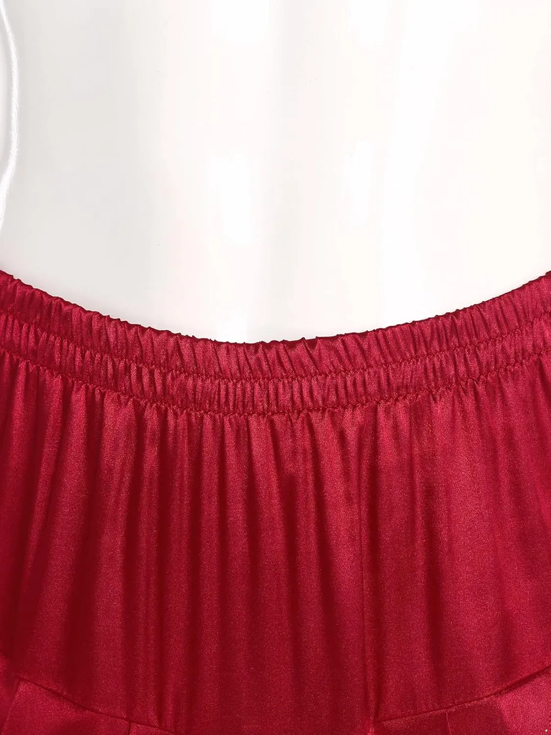 JEYPINMI Men India Satin Dhoti Pants Ruffle Elastic Waistband Draped Baggy Pant for Hippie Yoga