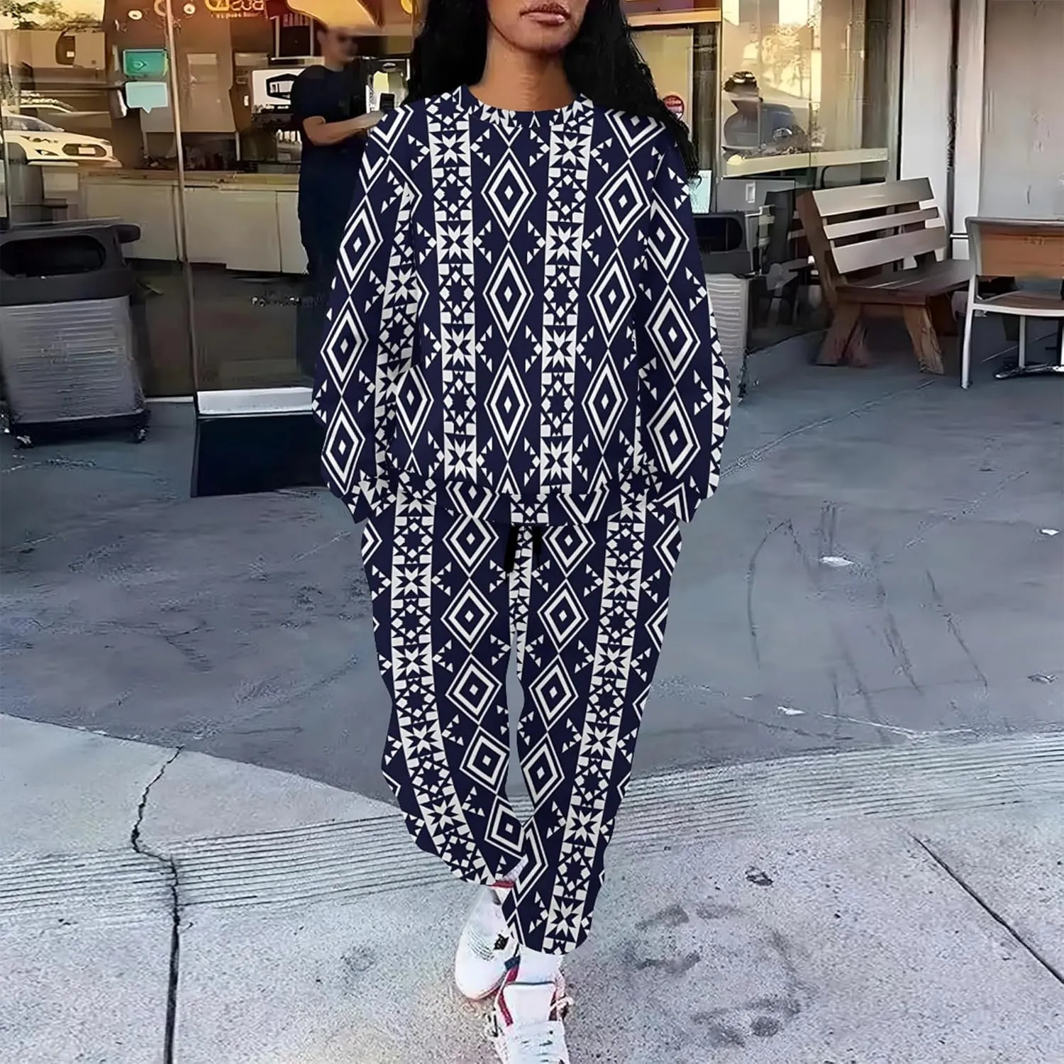 Jogger Sets for Women 2 Piece Sweatsuit Outfits Casual Long Sleeve Pullover Tops and Wide Leg Pants Lounge Sets Tracksuits