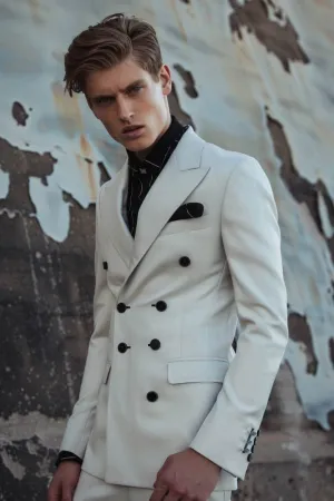 Jude Royal GentlemanWhite Men Suits Slim Fit Blazer Classic suits