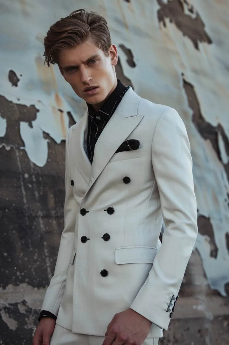 Jude Royal GentlemanWhite Men Suits Slim Fit Blazer Classic suits