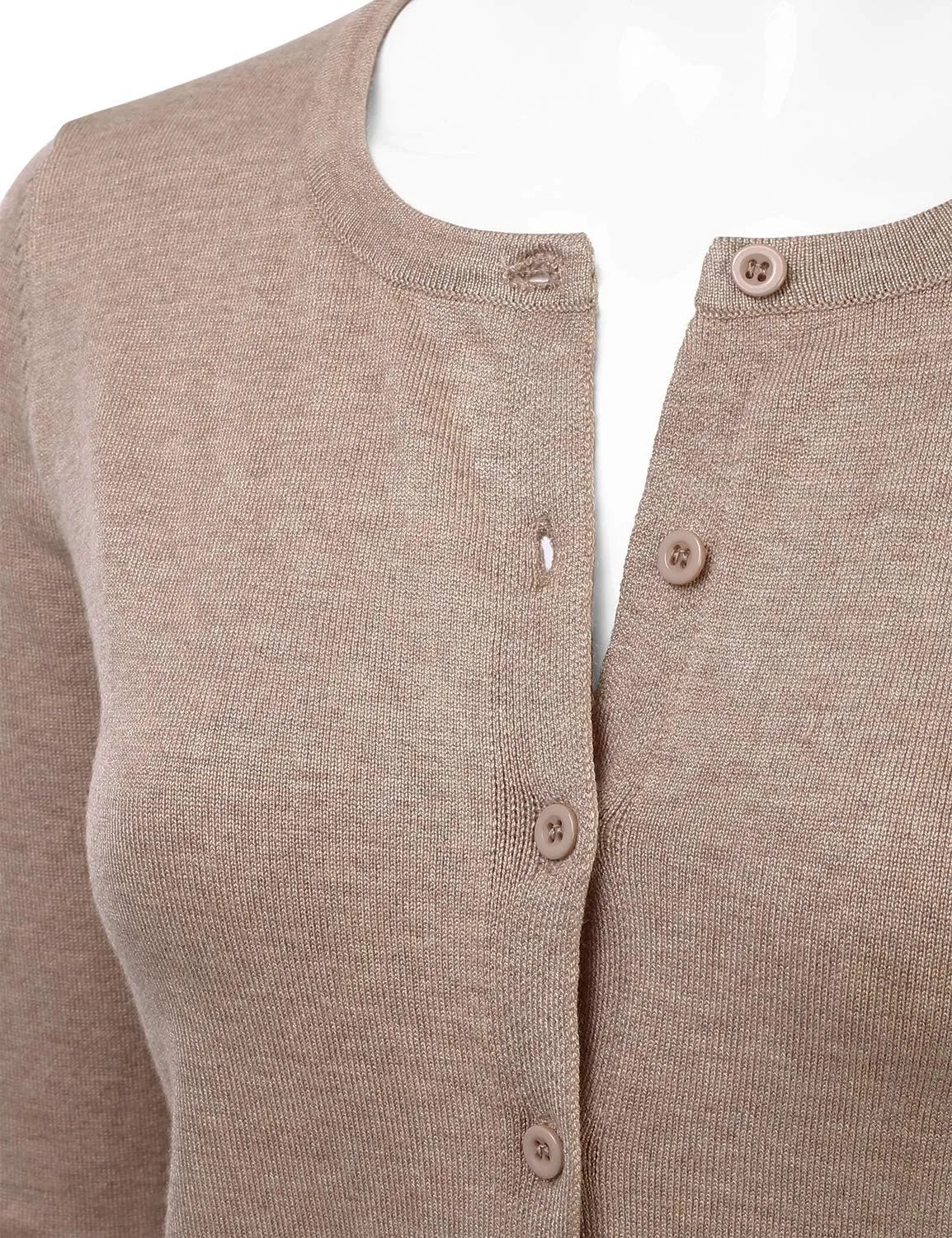 LALABEE Women's Crewneck Long Sleeve Button Down Knit Cardigan Sweater (S-XXL)