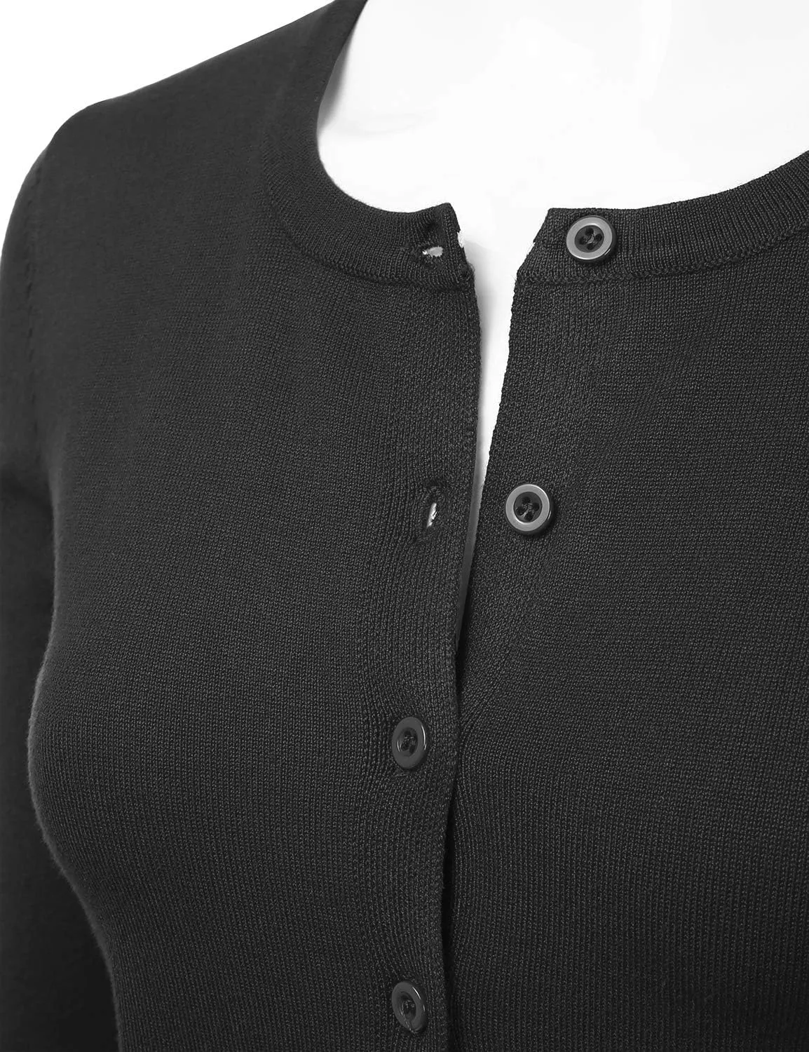 LALABEE Women's Crewneck Long Sleeve Button Down Knit Cardigan Sweater (S-XXL)