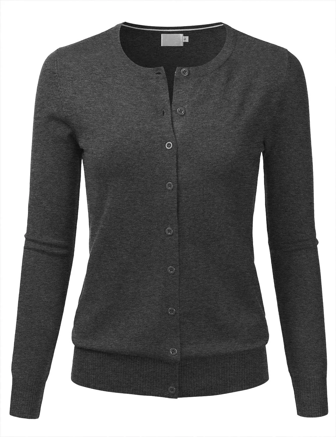 LALABEE Women's Crewneck Long Sleeve Button Down Knit Cardigan Sweater (S-XXL)