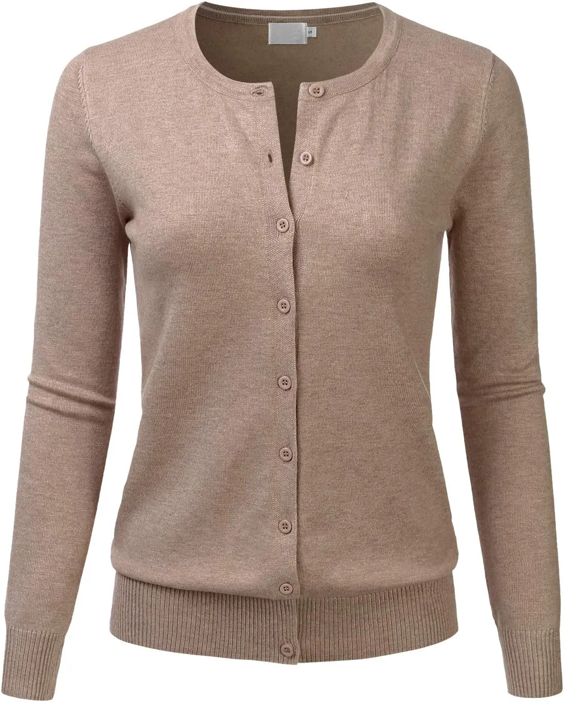 LALABEE Women's Crewneck Long Sleeve Button Down Knit Cardigan Sweater (S-XXL)