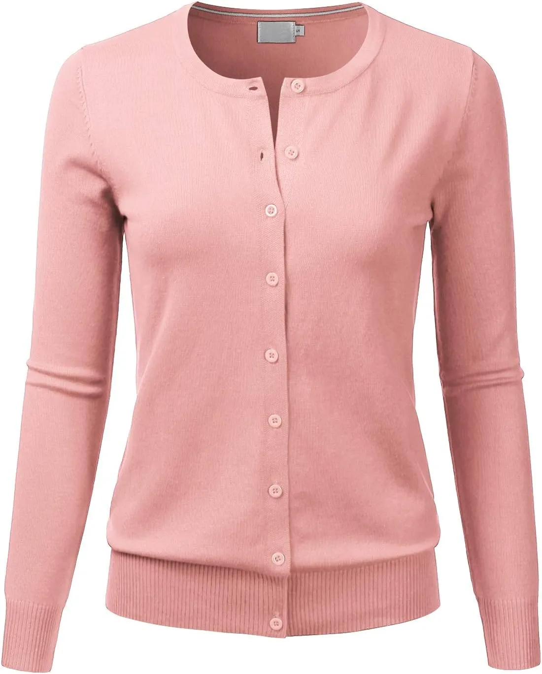 LALABEE Women's Crewneck Long Sleeve Button Down Knit Cardigan Sweater (S-XXL)