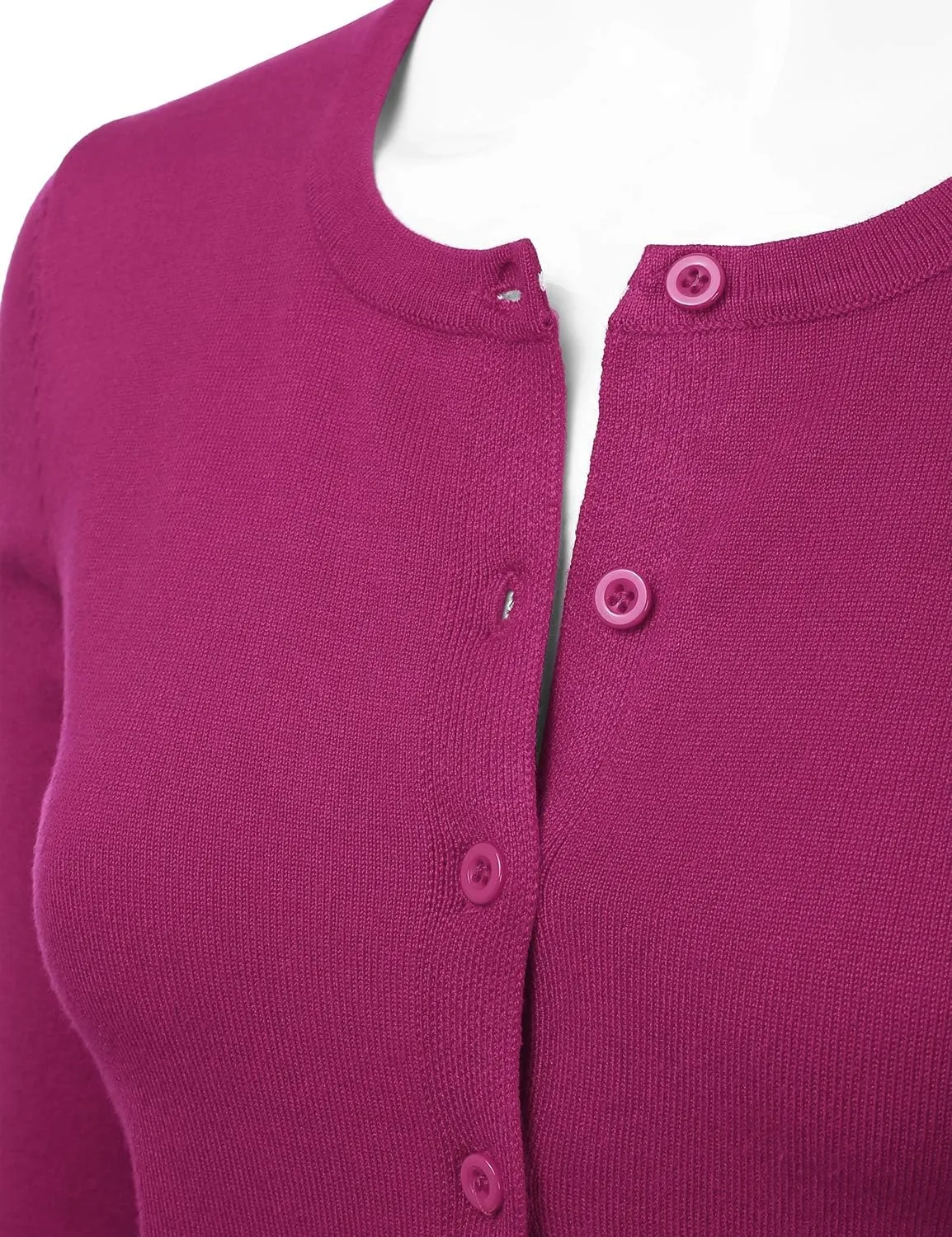 LALABEE Women's Crewneck Long Sleeve Button Down Knit Cardigan Sweater (S-XXL)