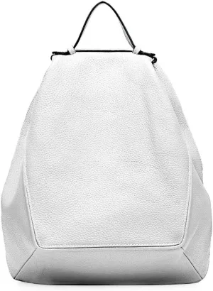 Large Vintage 100% Genuine Leather Backpack Purse for Women Soft Classic Rucksack Knapsack Ladies (White)