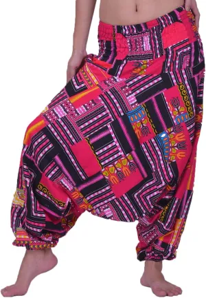 LOFBAZ Harem Yoga Pants for Women Patchwork Boho Hippie Bohemian Aladdin Unisex