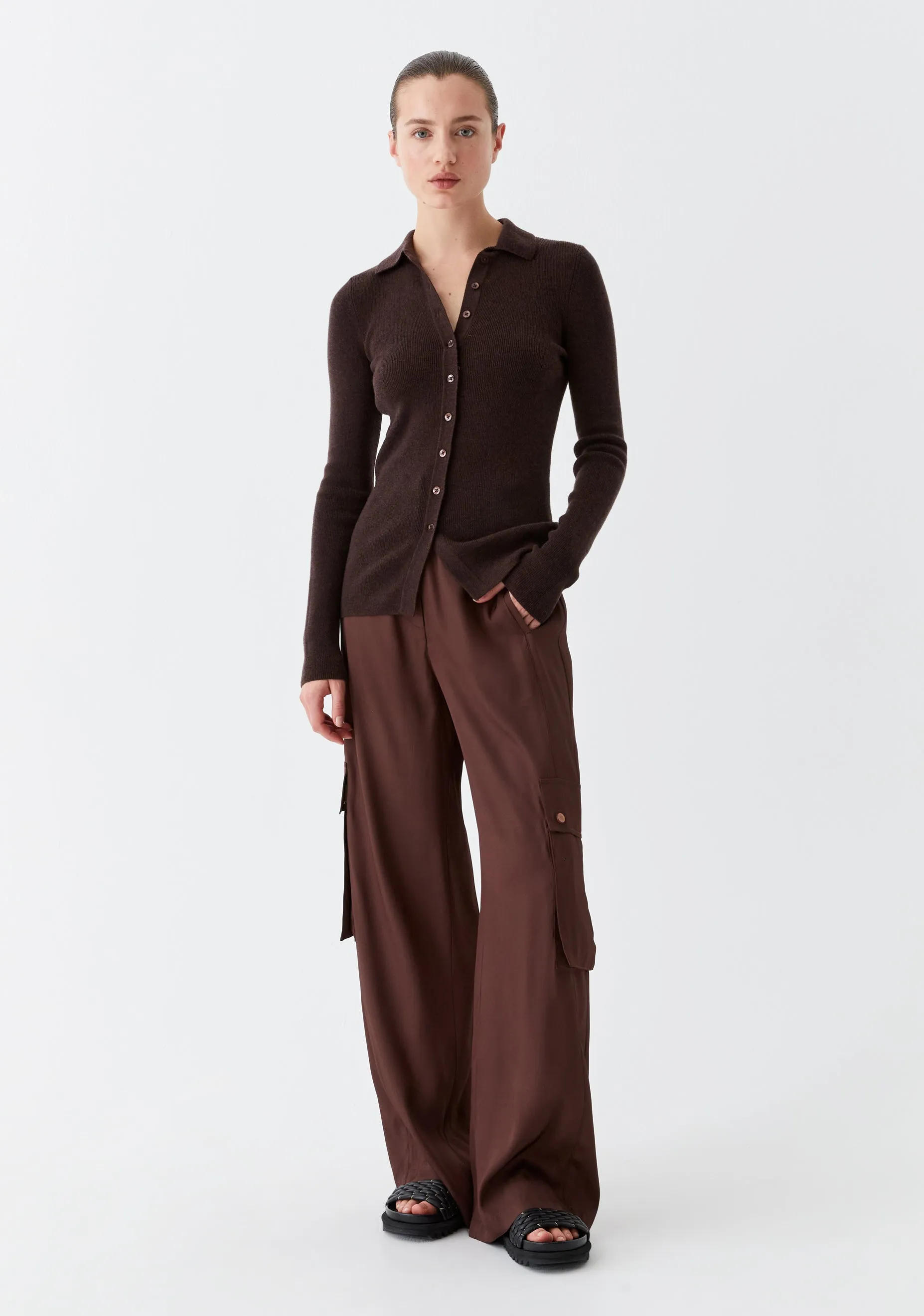 Loren Knit Cardigan_Bark