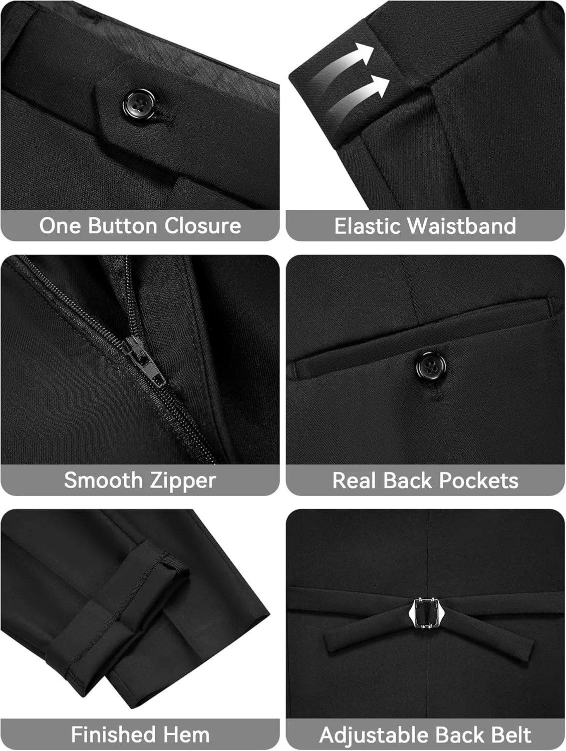 MAGE MALE Men's 3 Piece Tuxedo Suits Slim Fit One Button Formal Wedding Party Tux Blazer Vest Pants Set