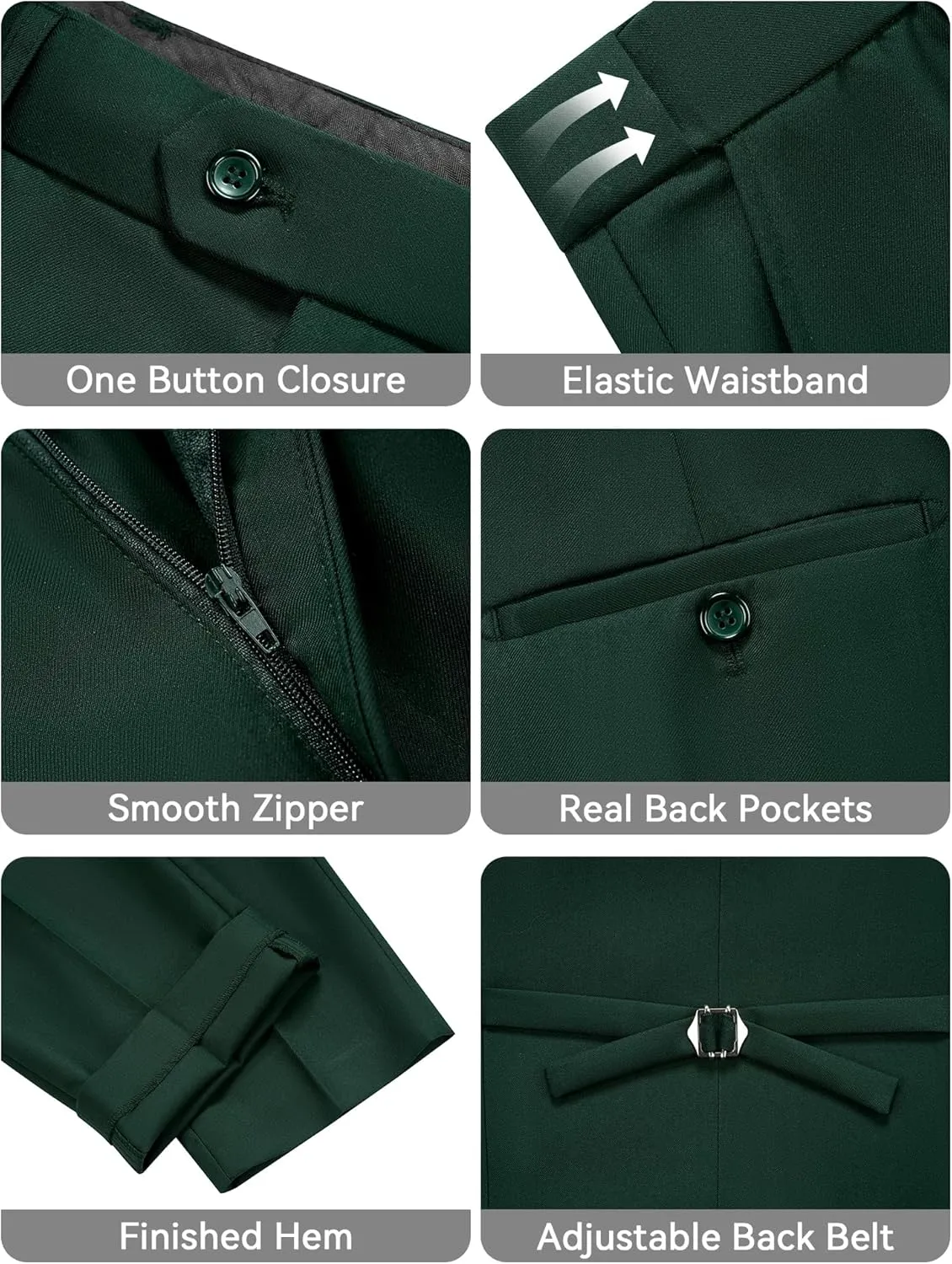 MAGE MALE Men's 3 Piece Tuxedo Suits Slim Fit One Button Formal Wedding Party Tux Blazer Vest Pants Set