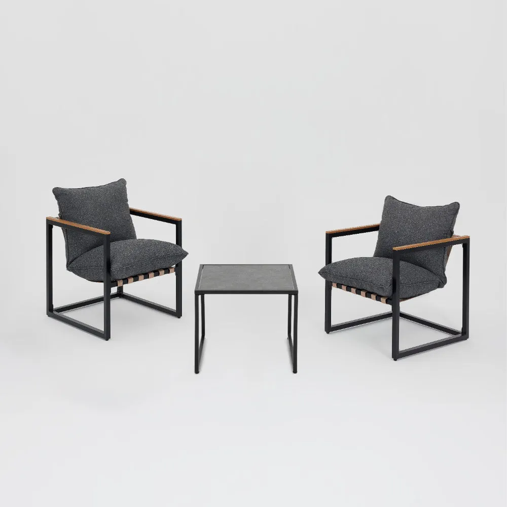 Marbella Garden Balcony Set, Dark Grey Cushions