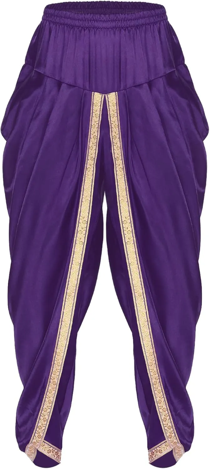 Mens Harem Pants Satin Yoga Beach Baggy Summer Trousers