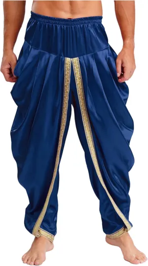 Mens Harem Pants Satin Yoga Beach Baggy Summer Trousers