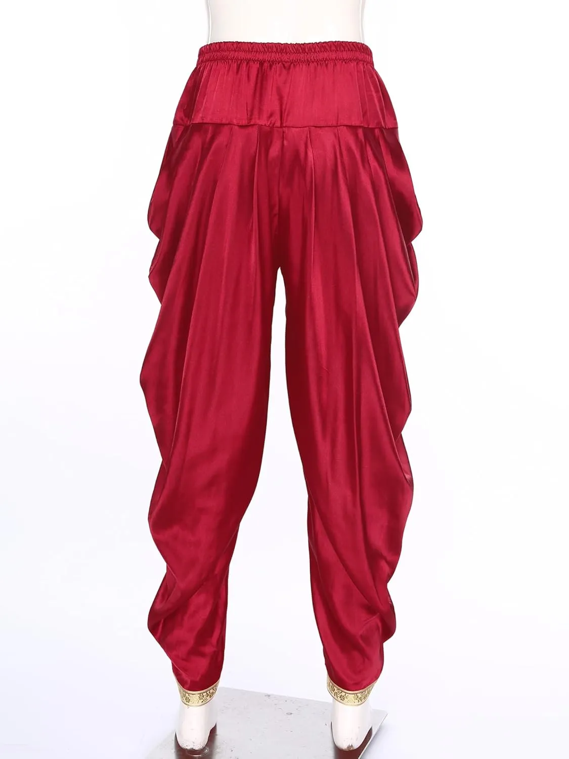 Mens Satin Harem Pants Casual Elastic Waist Pants Baggy Boho Summer Beach Dhoti Trousers