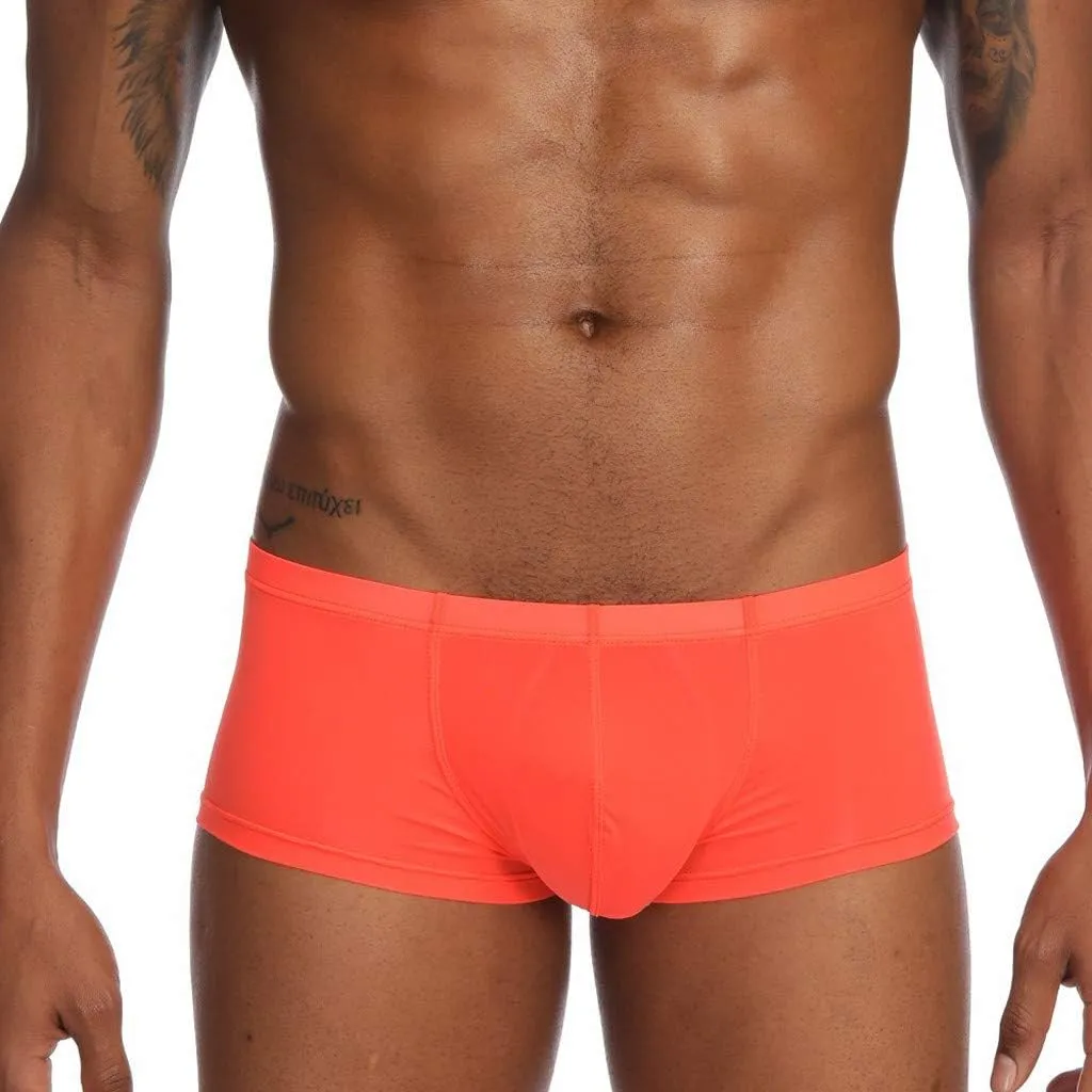 Mens Sexy Bulge Enhancing Boxer Briefs Men Sexy Underwear with Hole Mens G String with Pouch No Ride Up Boxer Brief