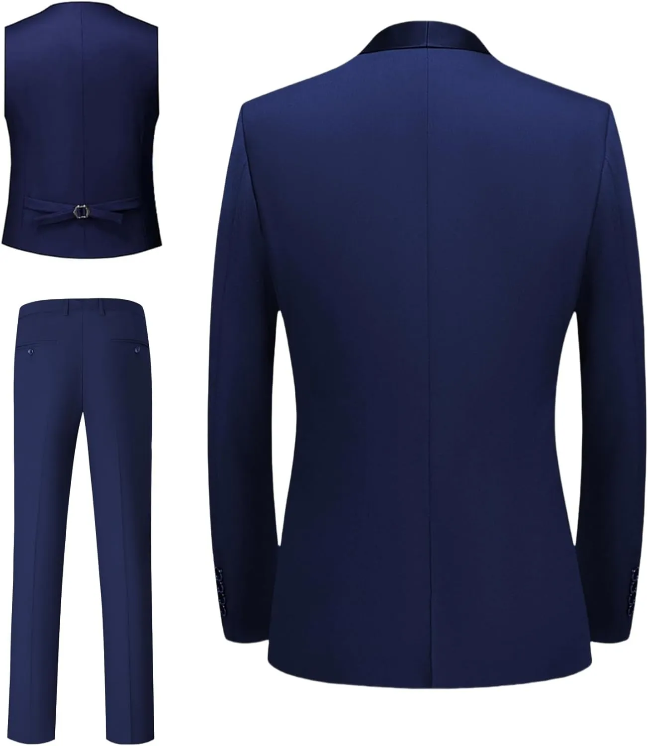 Mens Suit Set 4 Piece Suit Slim Fit Tuxedo Jacket Vest and Pants Set Wedding Suit for Prom Party Dinner with One Bow-tie