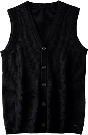 Men's Sweater Vest V-Neck Sleeveless Knitted Cardigan DXL Big and Tall Vest
