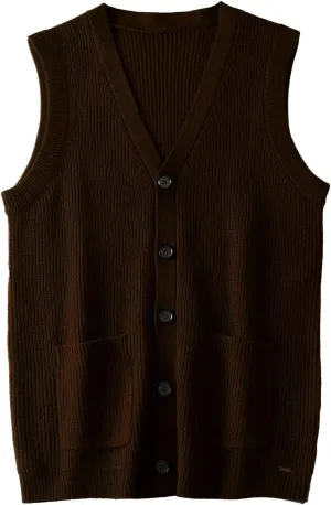 Men's Sweater Vest V-Neck Sleeveless Knitted Cardigan DXL Big and Tall Vest