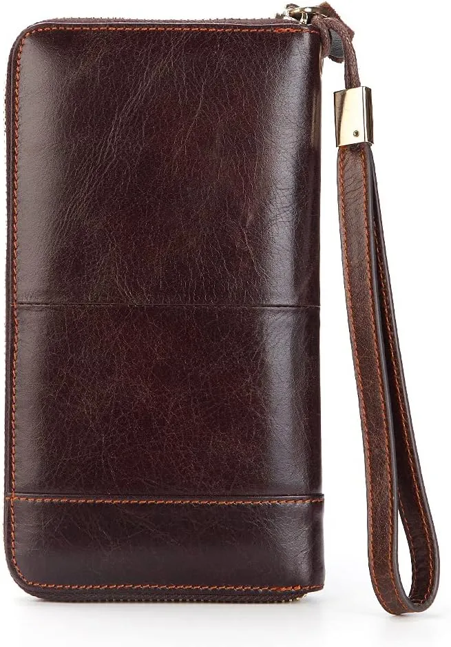 Mens Wallet Long Purse Leather Clutch Large Business Handbag Phone Card Holder Case Gift for Men Father Son Husband Boyfriend