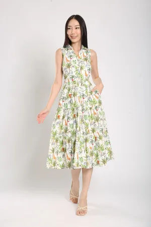 Mervin Midi Dress in Safari Prints