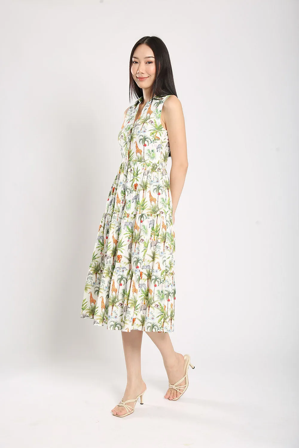 Mervin Midi Dress in Safari Prints