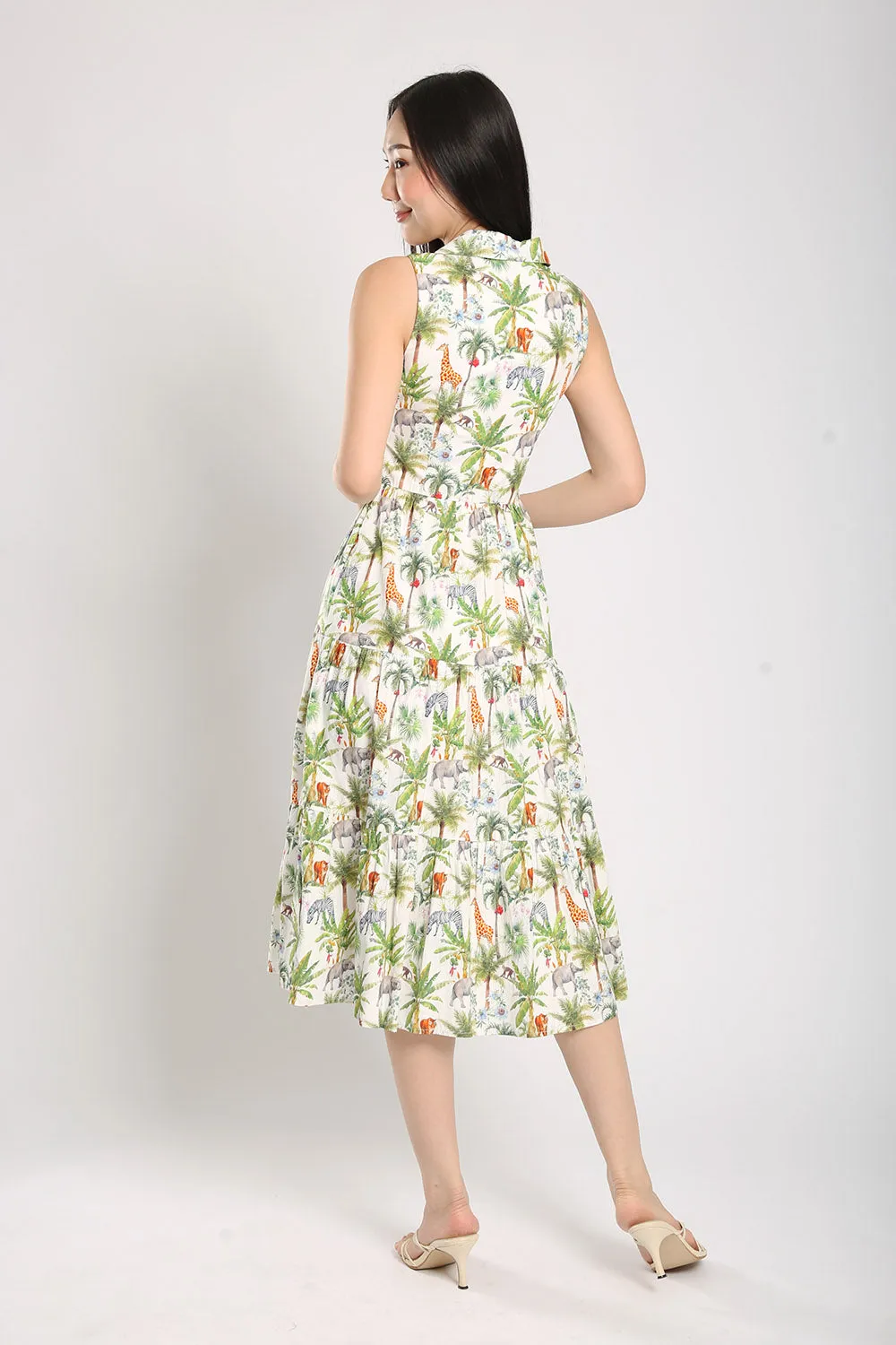 Mervin Midi Dress in Safari Prints