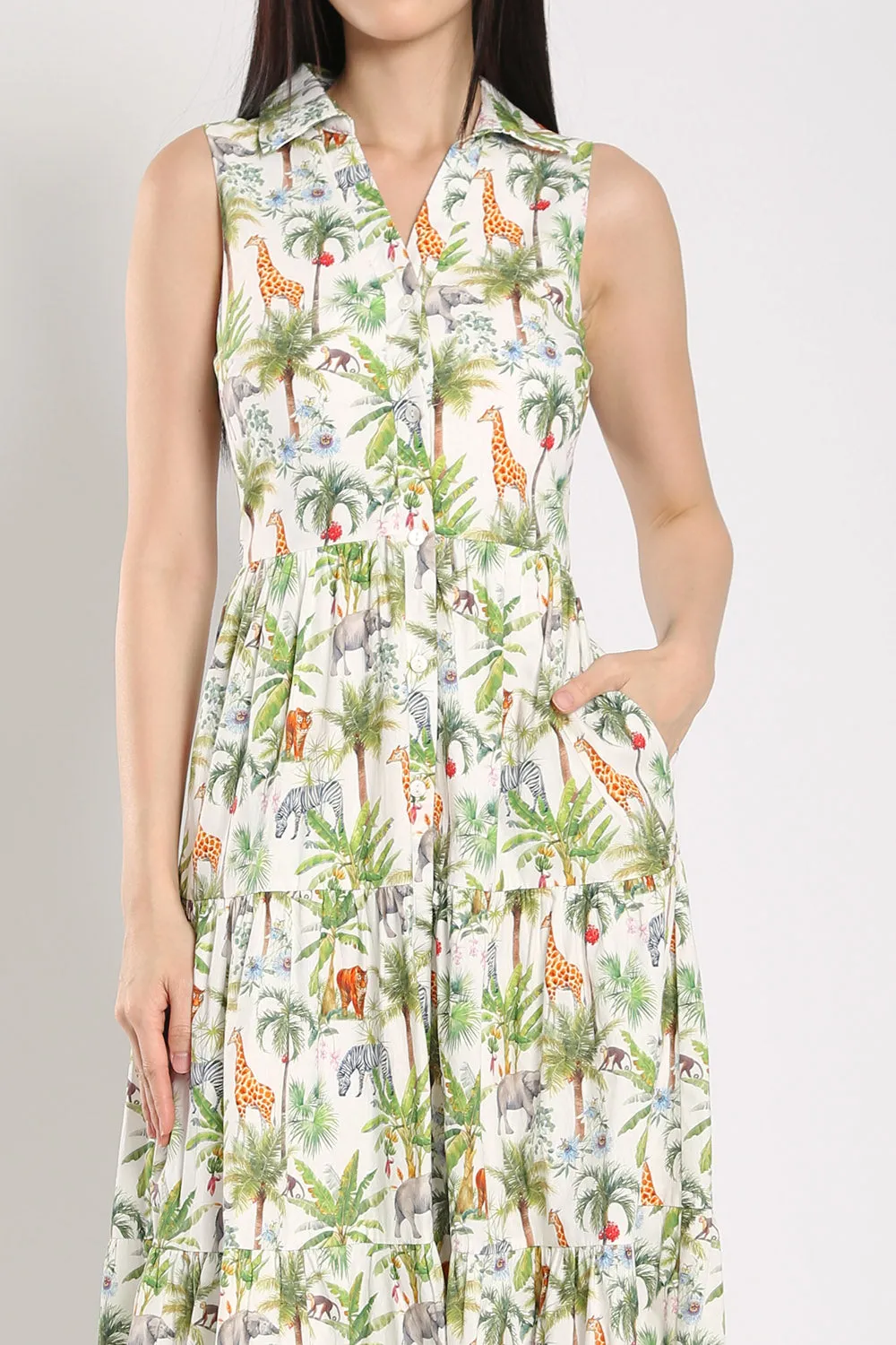 Mervin Midi Dress in Safari Prints