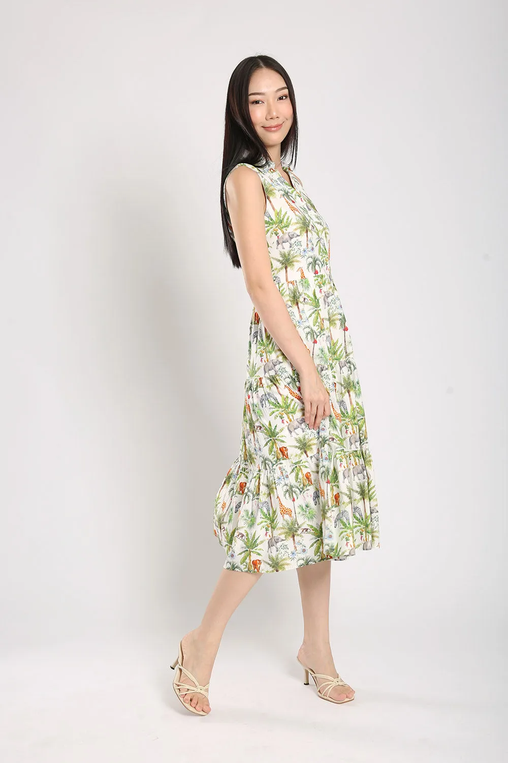 Mervin Midi Dress in Safari Prints