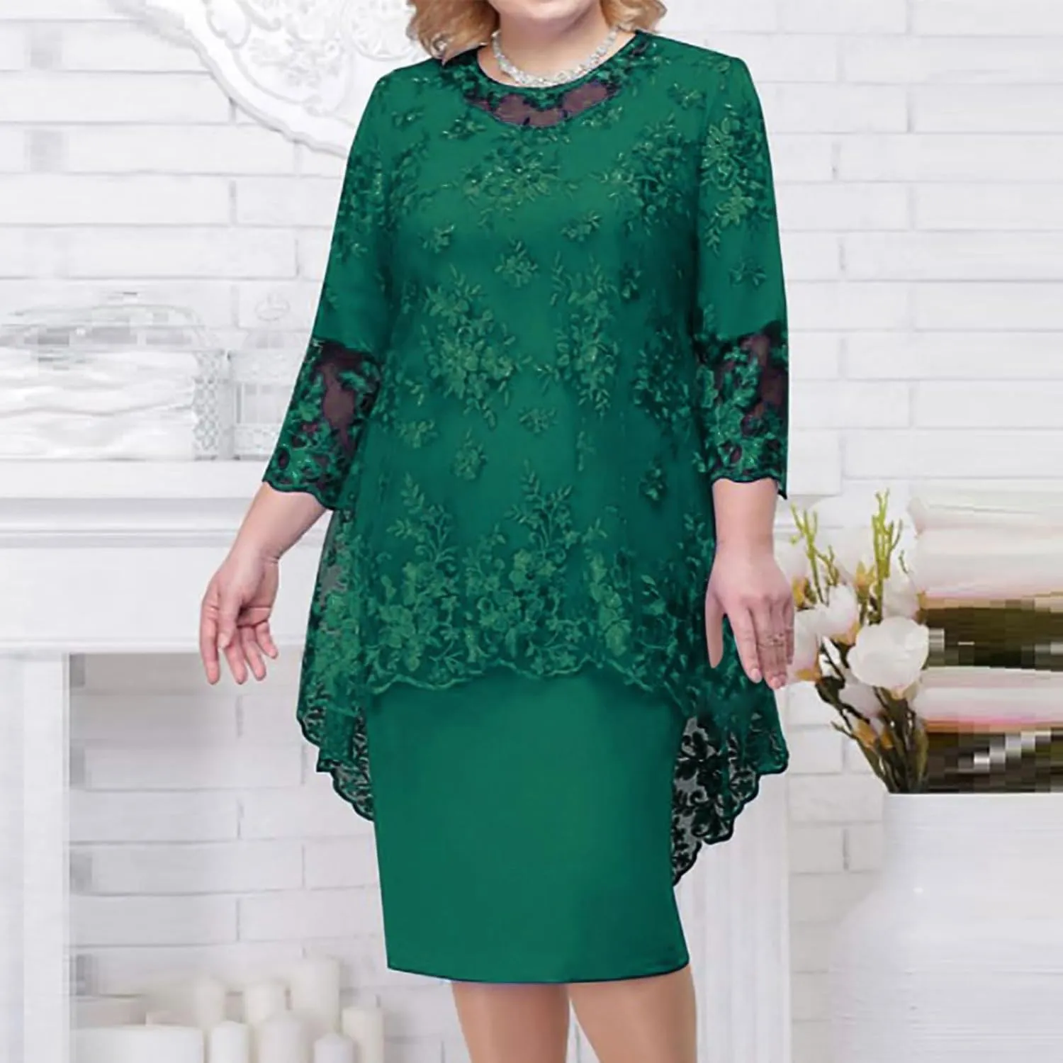 Mother of The Bride Dresses Floral Lace Wedding Guest Dress for Women Plus Size Formal Evening Dress Grandmother Dress
