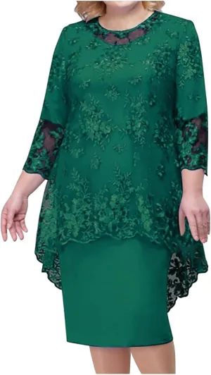 Mother of The Bride Dresses Floral Lace Wedding Guest Dress for Women Plus Size Formal Evening Dress Grandmother Dress