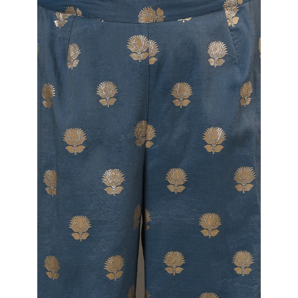 NUHH Mystic Blue Kurta & Pant (Set of 2)