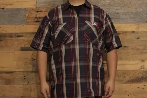 PLAID 1/2 ZIP S/S