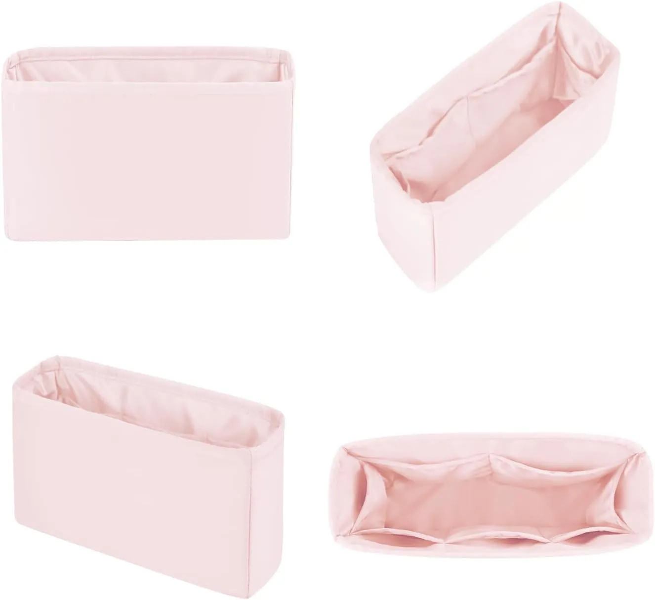 Purse Organizer for Lady-Dior Purse, Soft Satin Bag Insert, Inner Bags with Multiple Pockets for Storage (Small, Pink)