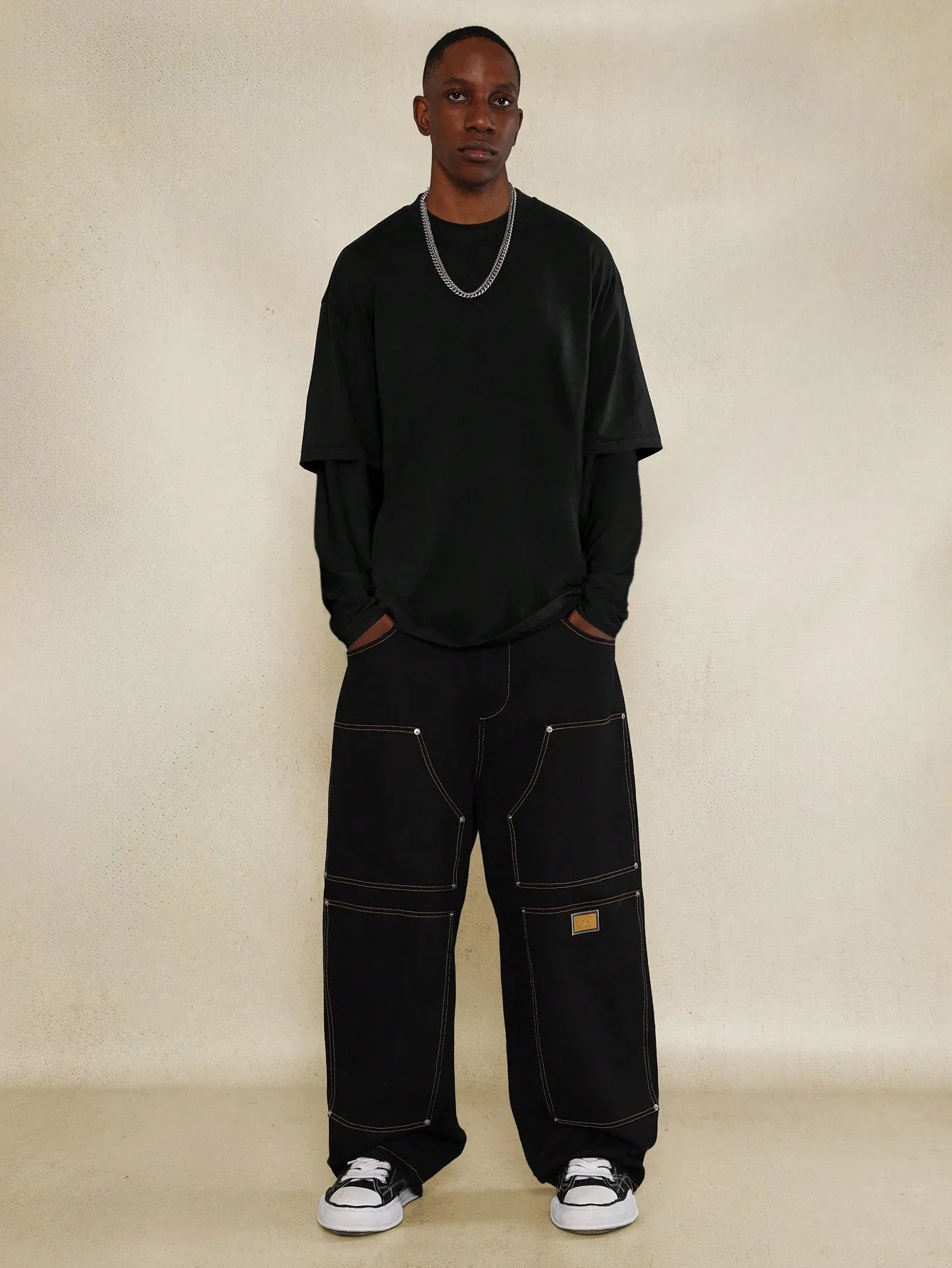 Regular Fit Double Layer Long Sleeve Tee