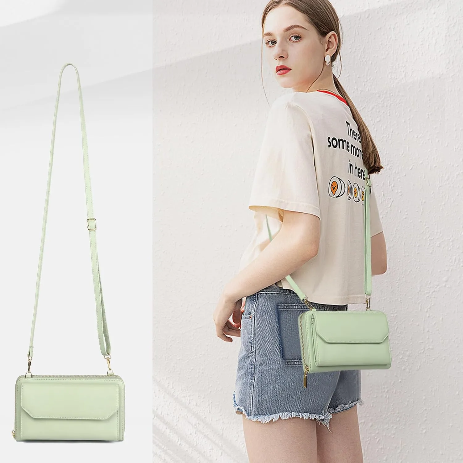 RFID Wallet Women Crossbody Small Phone Purse Leather Large Capacity Ladies Card Phone Holder Clutch Wristlet Wallet