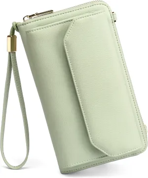 RFID Wallet Women Crossbody Small Phone Purse Leather Large Capacity Ladies Card Phone Holder Clutch Wristlet Wallet