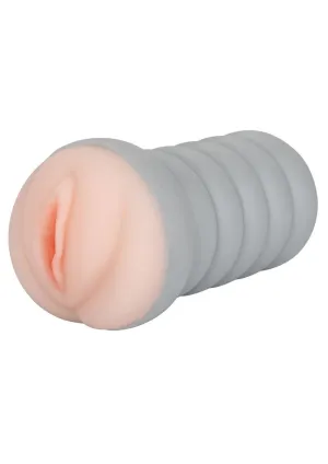 Ribbed Gripper Dual Density Textured Masturbator - Pussy