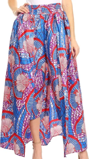 Sakkas Tasha Women's African Ankara Wax Capri Harem Pants w/Pockets & Overlay