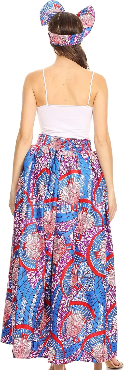 Sakkas Tasha Women's African Ankara Wax Capri Harem Pants w/Pockets & Overlay