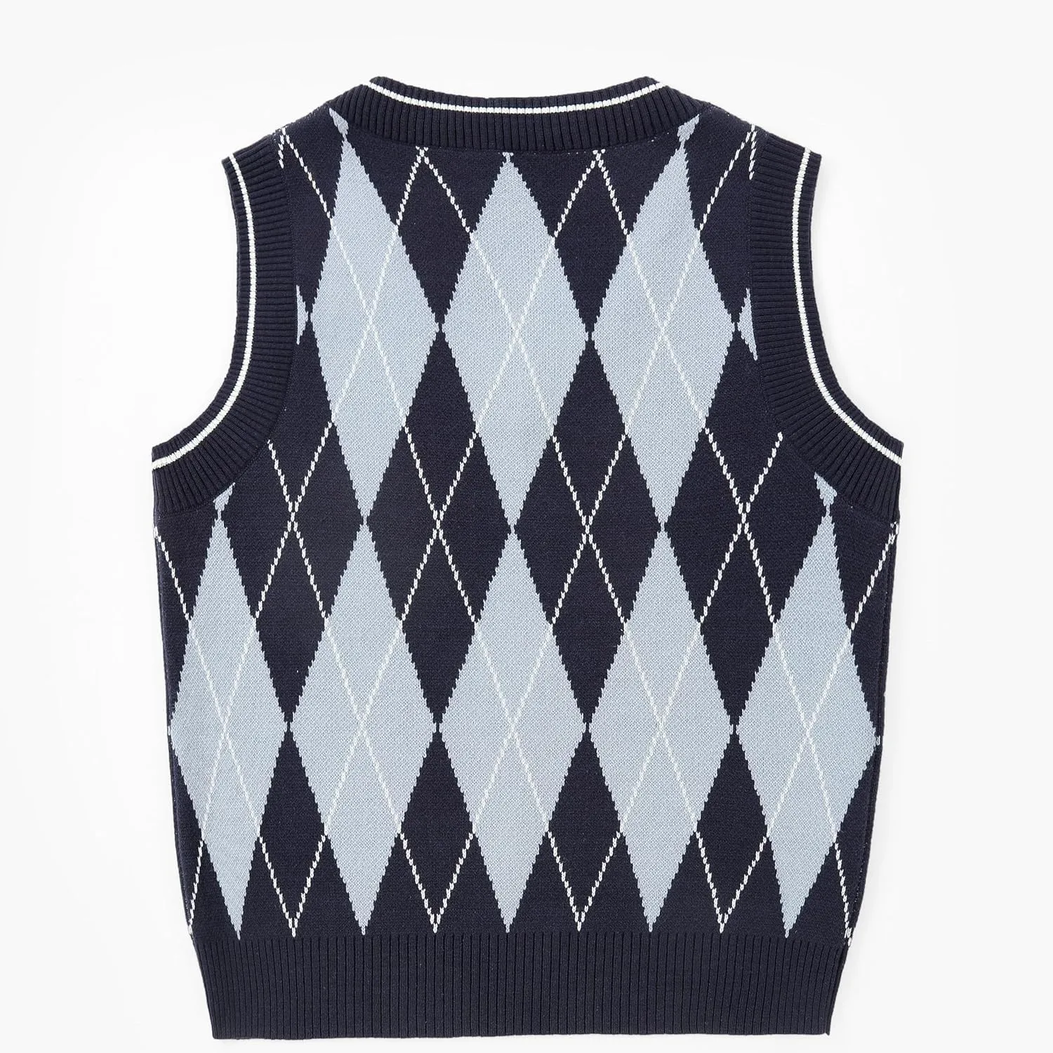 SELINK Boys Girls School Uniform Sweater Vest V Neck Soft Comfy Pullover Trendy Argyle Knitted Waistcoat Vest