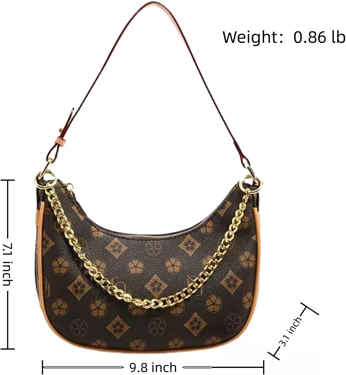 Shoulder Bag for Women Crescent Bag Handbags and Purses Small Tote Bag Hobo Bag with Gold Purse Chain