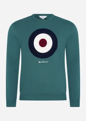 Signature target sweat - ocean green