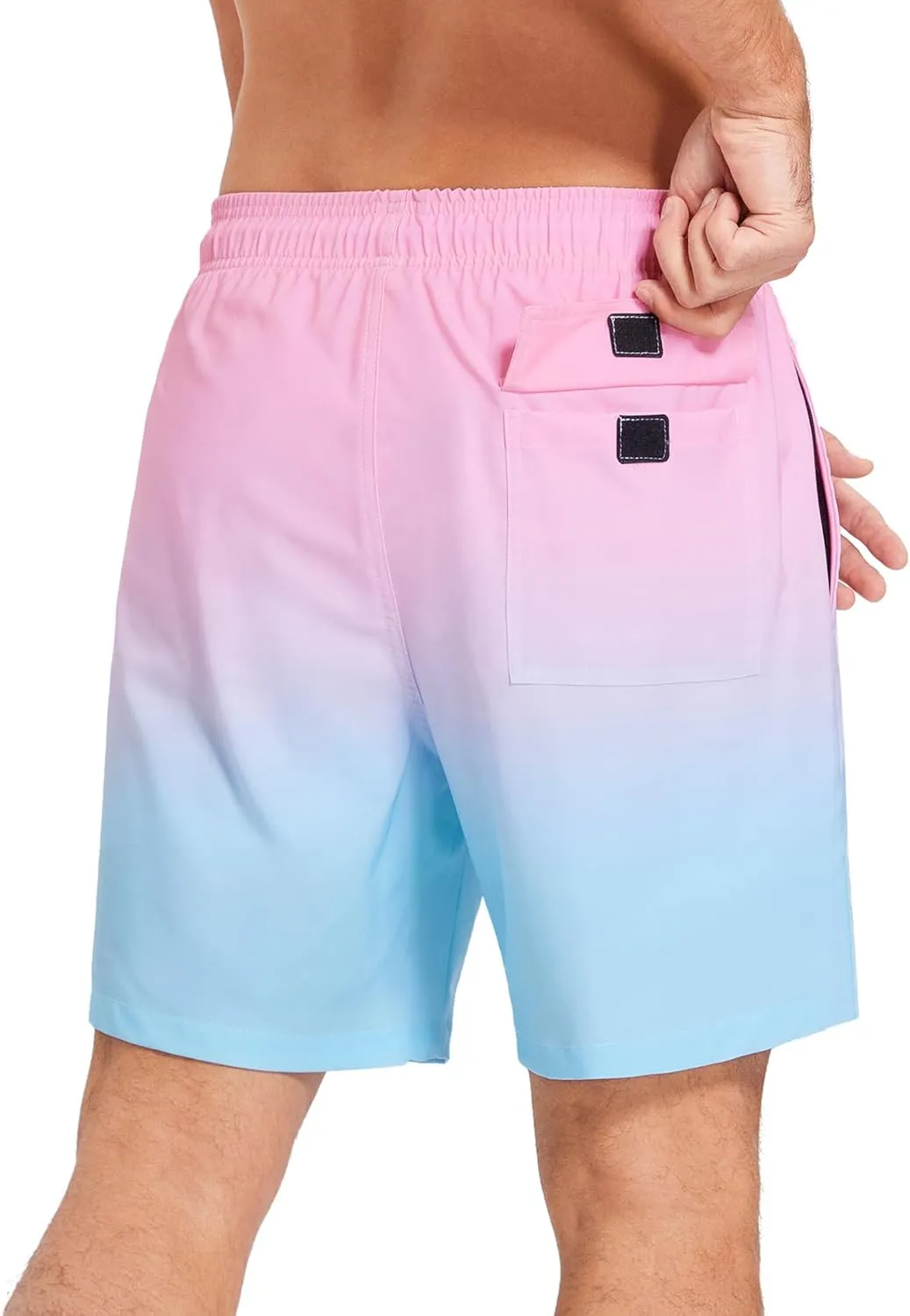 SILKWORLD Mens Swim Trunks Quick Dry Compression Liner 2 in 1 Shorts Men Swimsuit