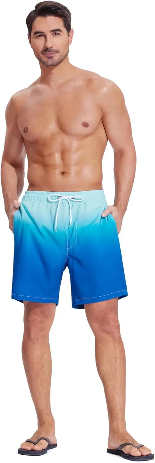 SILKWORLD Mens Swim Trunks Quick Dry Compression Liner 2 in 1 Shorts Men Swimsuit
