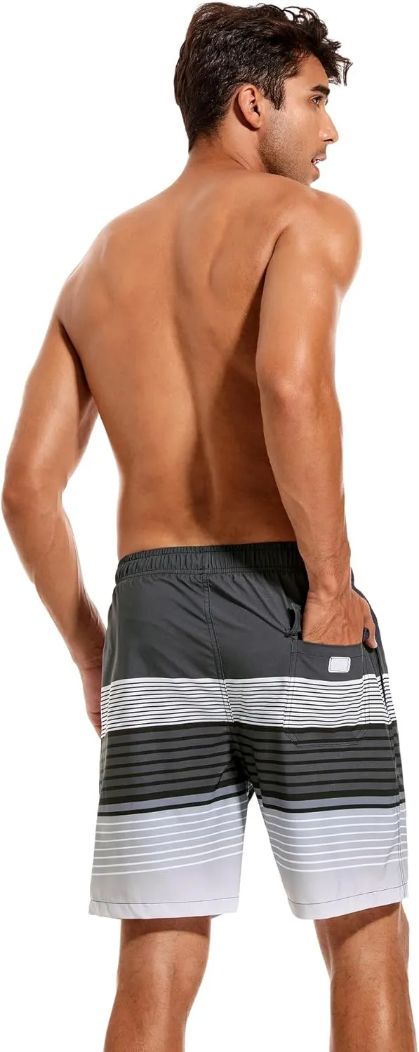 SILKWORLD Mens Swim Trunks Quick Dry Compression Liner 2 in 1 Shorts Men Swimsuit